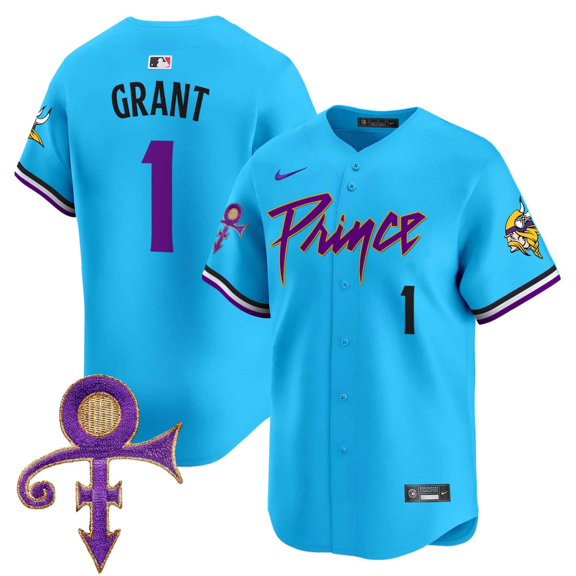 Men Minnesota Vikings #1 Grant Light Blue 2024 Nike Prince Patch Vapor Premier Limited NFL Jersey->indianapolis colts->NFL Jersey